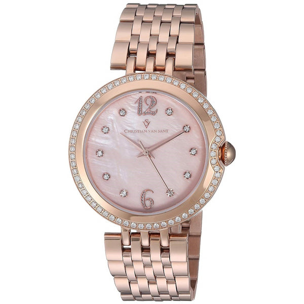 Christian Van Sant Women's CV1614 Jasmine Crystal Rose Gold-Tone Stainless Steel Watch