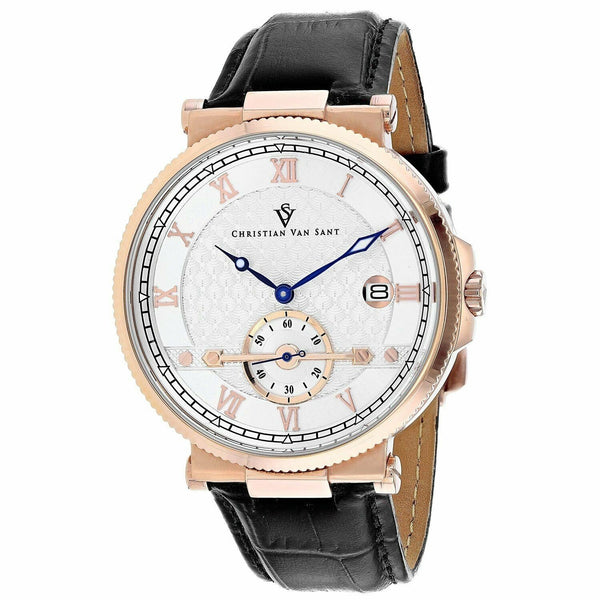 Christian Van Sant Men's CV1703 Clepsydra Black Leather Watch