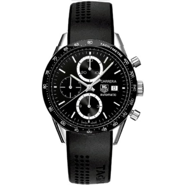 Tag Heuer Men's CV2010.FT6007 Carrera Chronograph Black Rubber Watch