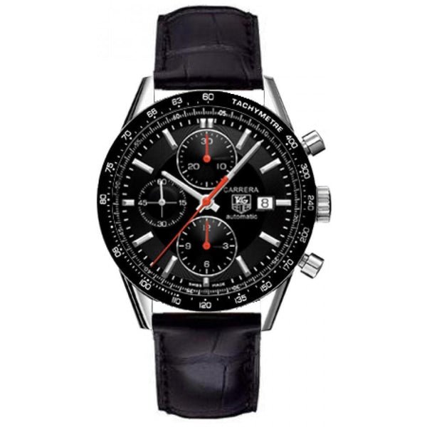 Tag Heuer Men's CV2014.FC6266 Carrera Chronograph Black Leather Watch