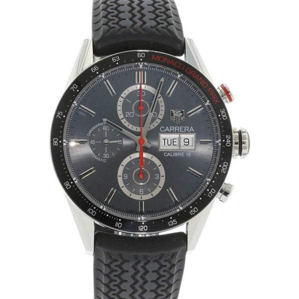 Tag Heuer Men's CV2A1M.FT6033 Carrera Chronograph Black Leather Watch
