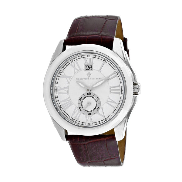 Christian Van Sant Men's CV3100 Gravity Brown Leather Watch