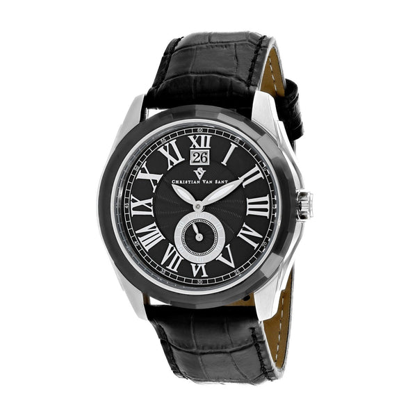 Christian Van Sant Men's CV3101 Gravity Black Leather Watch