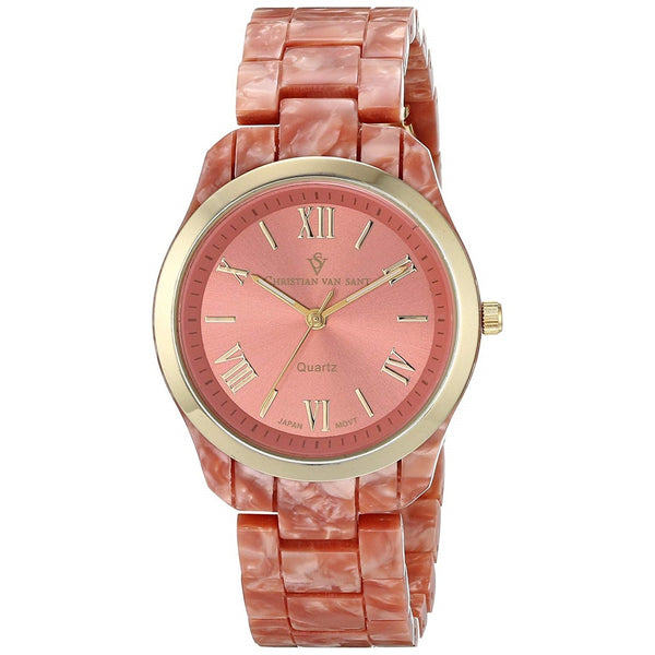 Christian Van Sant Women's CV3413 Granite Marble Pink Plastic Watch
