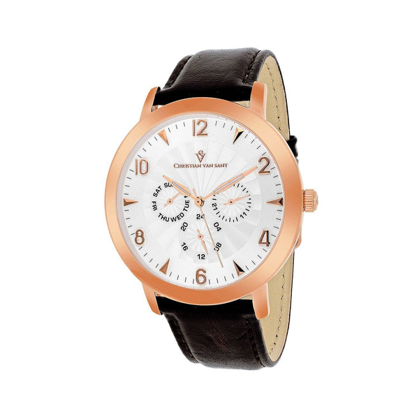 Christian Van Sant Men's CV3514 Harper Brown Leather Watch