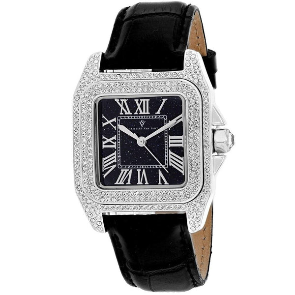 Christian Van Sant Women's CV4420 Radieuse Black Leather Watch