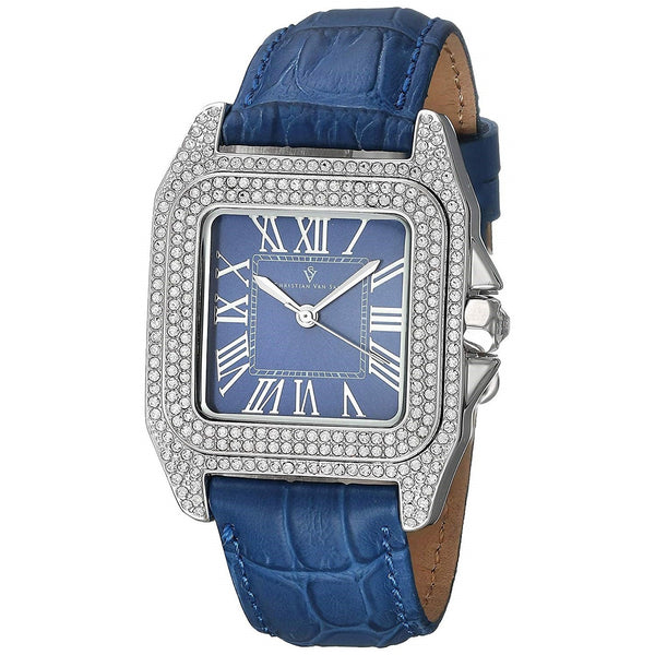 Christian Van Sant Women's CV4421 Radieuse Blue Leather Watch