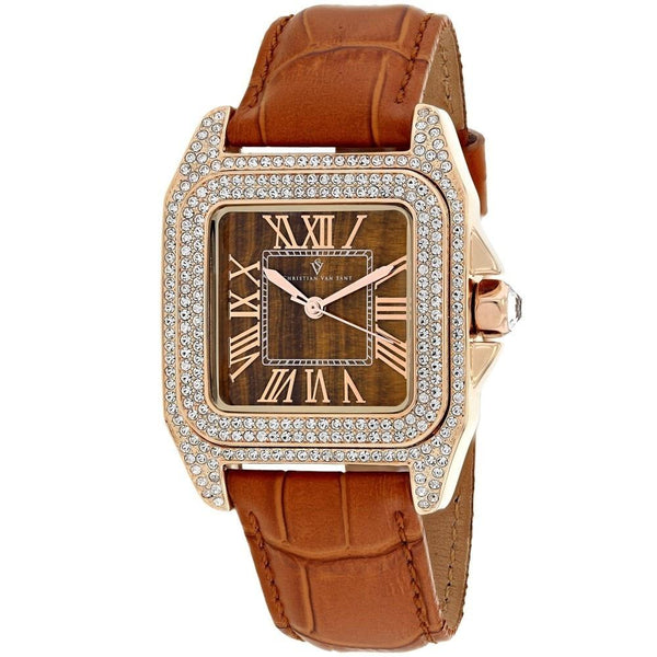 Christian Van Sant Women's CV4423 Radieuse Brown Leather Watch