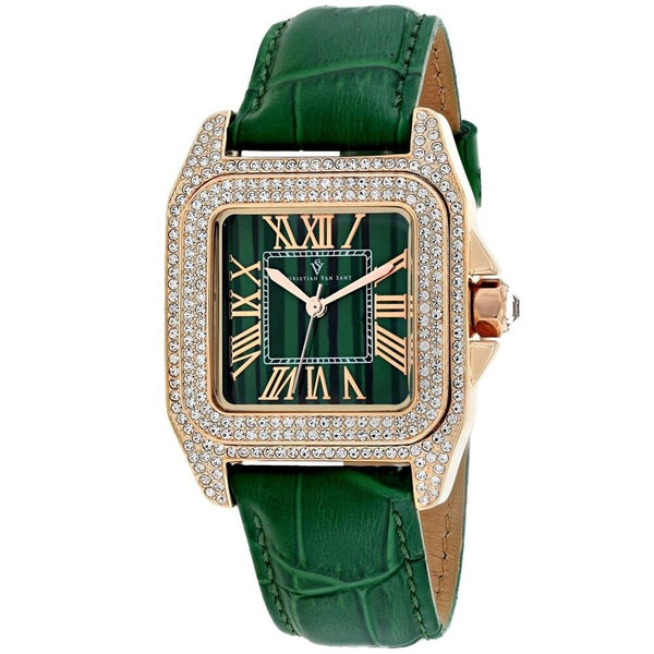 Christian Van Sant Women's CV4424 Radieuse Green Leather Watch