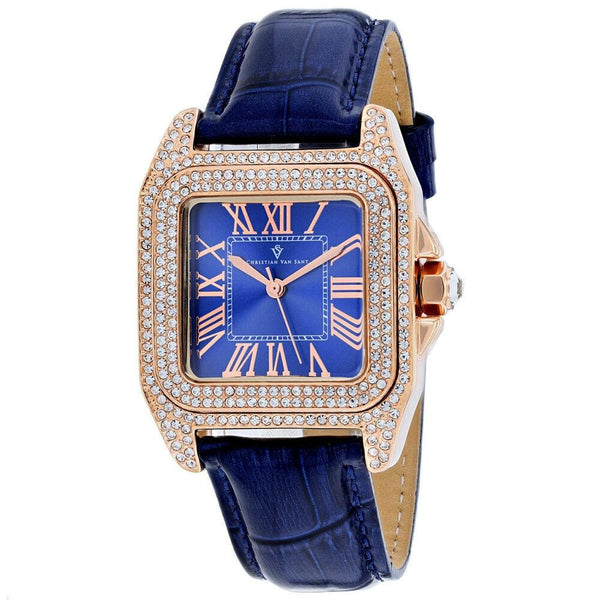 Christian Van Sant Women's CV4427 Radieuse  Blue Leather Watch