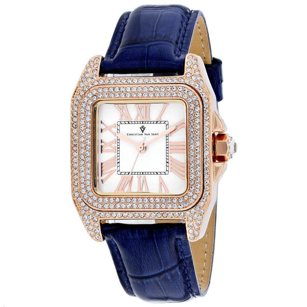 Christian Van Sant Women's CV4428 Radieuse Blue Leather Watch