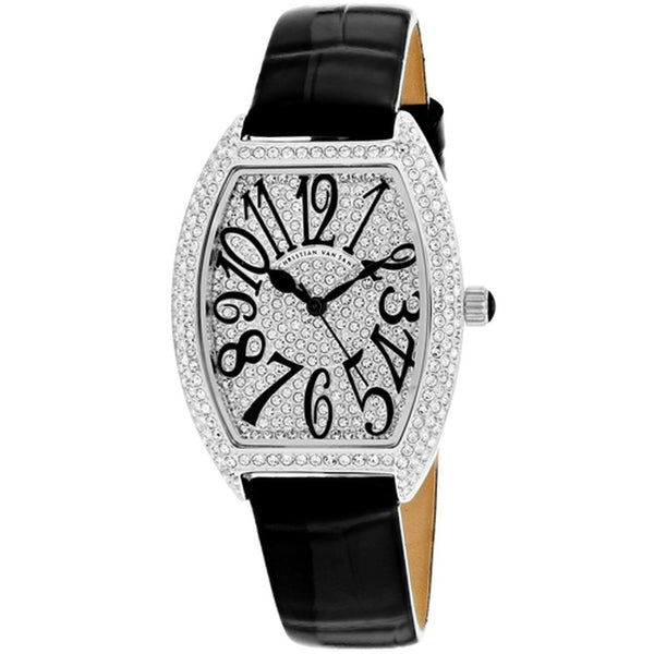 Christian Van Sant Women's CV4821B Elegant Black Leather Watch