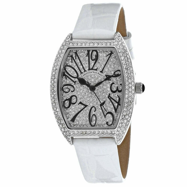 Christian Van Sant Women's CV4821W Elegant White Leather Watch