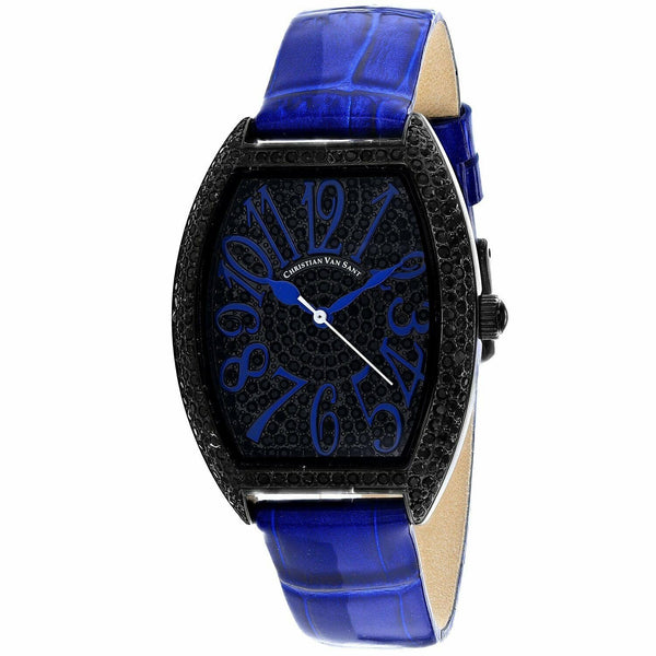 Christian Van Sant Women's CV4824 Elegant Blue Leather Watch