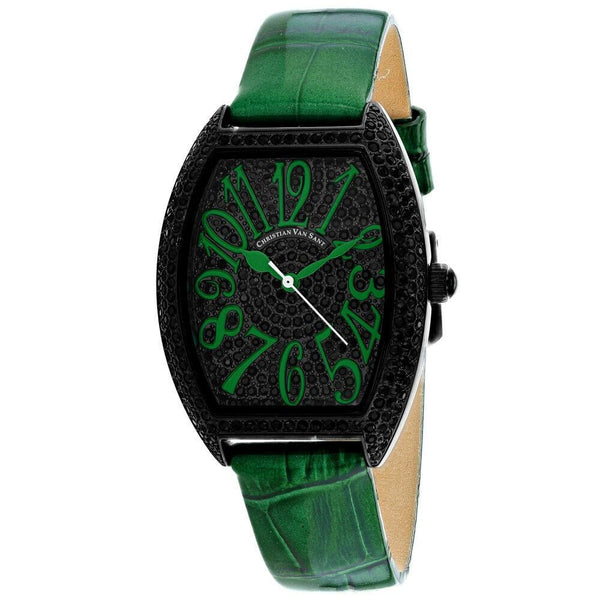 Christian Van Sant Women's CV4825 Elegant  Green Leather Watch