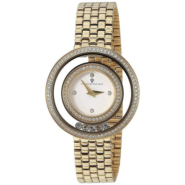 Christian Van Sant Women's CV4831 Gracieuse Crystal Gold-Tone Stainless Steel Watch