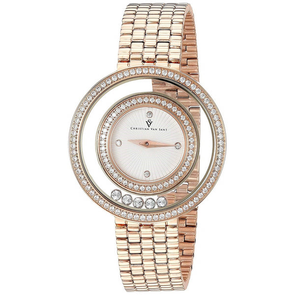 Christian Van Sant Women's CV4832 Gracieuse Crystal Rose Gold-Tone Stainless Steel Watch