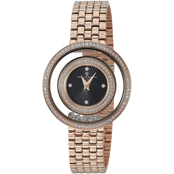 Christian Van Sant Women's CV4833 Gracieuse Crystal Rose Gold-Tone Stainless Steel Watch
