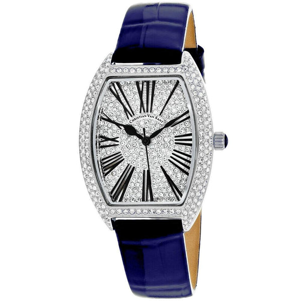 Christian Van Sant Women's CV4841 Chic  Blue Leather Watch