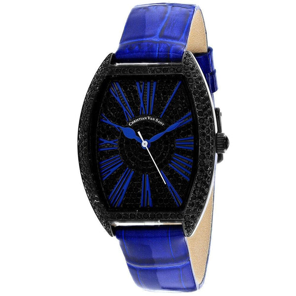 Christian Van Sant Women's CV4845 Chic  Blue Leather Watch