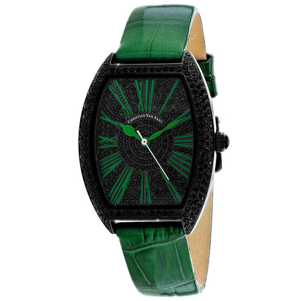 Christian Van Sant Women's CV4846 Chic  Green Leather Watch