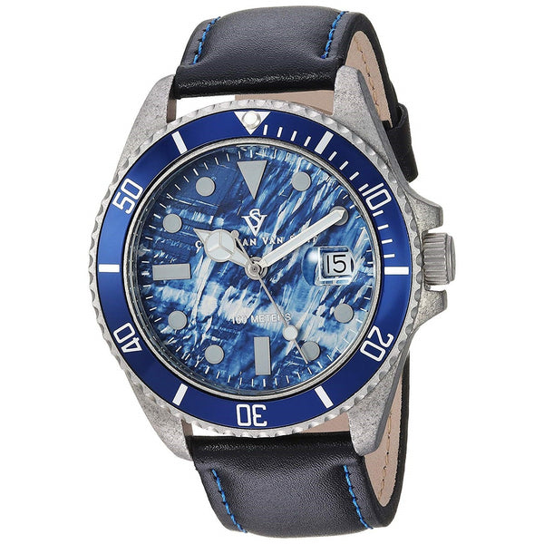 Christian Van Sant Men's CV5103LB Montego Vintage Black Leather Watch