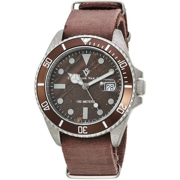 Christian Van Sant Men's CV5201B Montego Vintage Brown Leather Watch