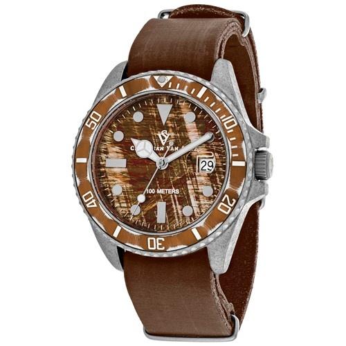 Christian Van Sant Men's CV5201 Montego Brown Leather Watch