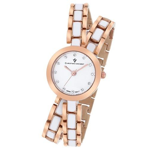 Christian Van Sant Women's CV5613 Spiral Two-Tone Stainless Steel Watch