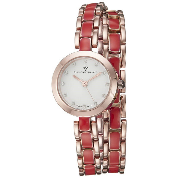 Christian Van Sant Women's CV5614 Spiral Crystal Two-Tone Stainless Steel Watch