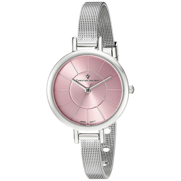 Christian Van Sant Women's CV6612 Skinny Stainless Steel Mesh Watch