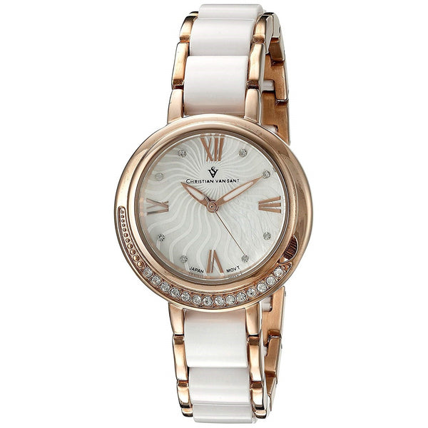 Christian Van Sant Women's CV7612 Eternelle Crystal Two-Tone Stainless Steel Watch