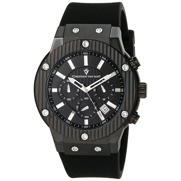 Christian Van Sant Men's CV8120 Monarchy Black Rubber Watch