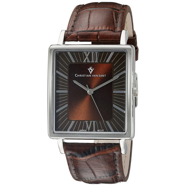 Christian Van Sant Men's CV8511 Monte Cristo Brown Leather Watch