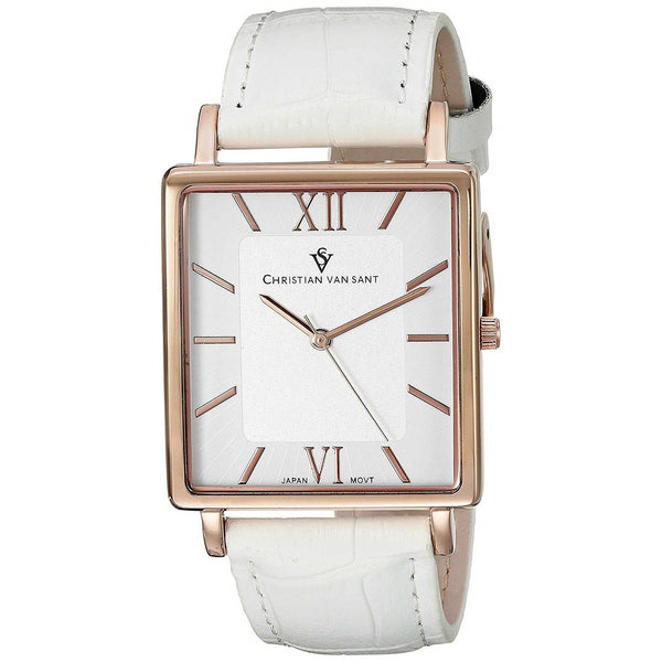 Christian Van Sant Men's CV8513 Monte Cristo White Leather Watch