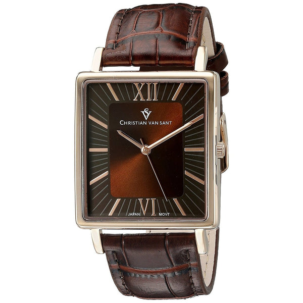 Christian Van Sant Men's CV8515 Monte Cristo Brown Leather Watch