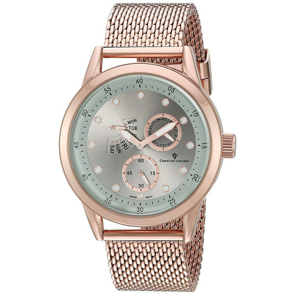 Christian Van Sant Men's CV8713 Rio Rose Gold-Tone Stainless Steel Mesh Watch