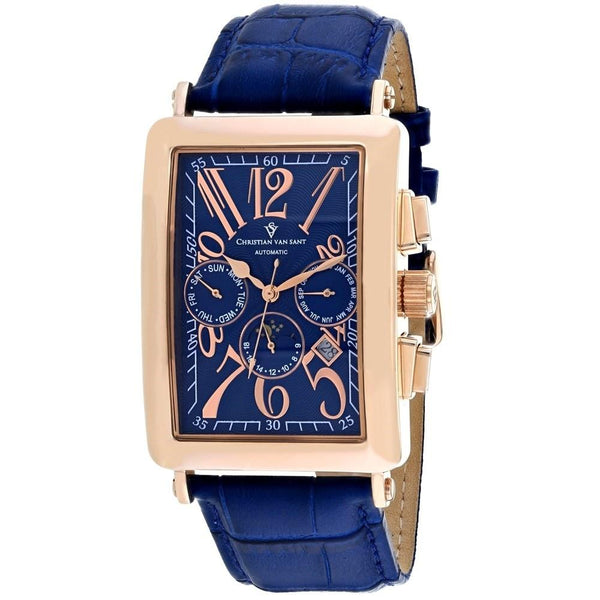 Christian Van Sant Men's CV9142 Prodigy Blue Leather Watch