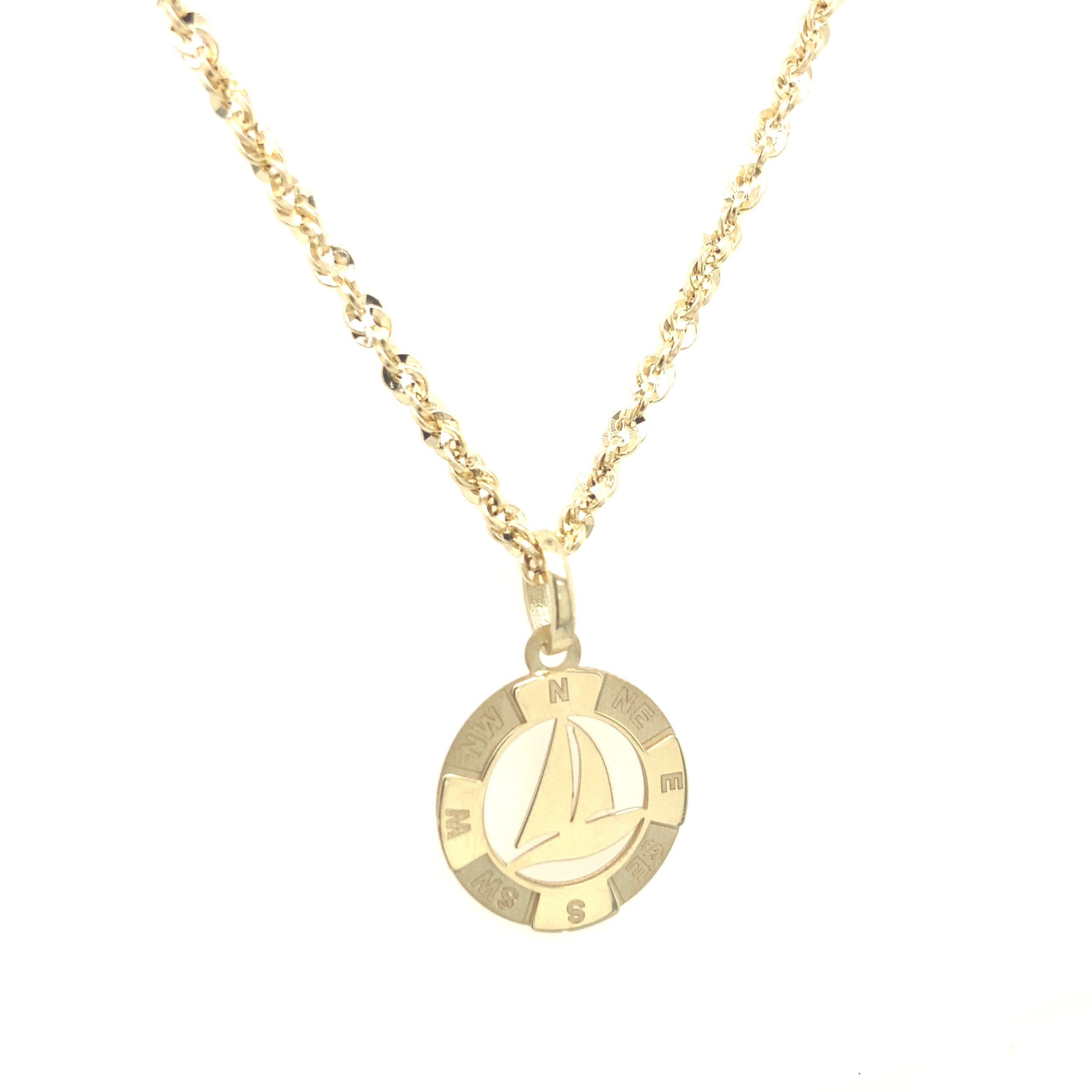 14k Gold Sailboat Pendant