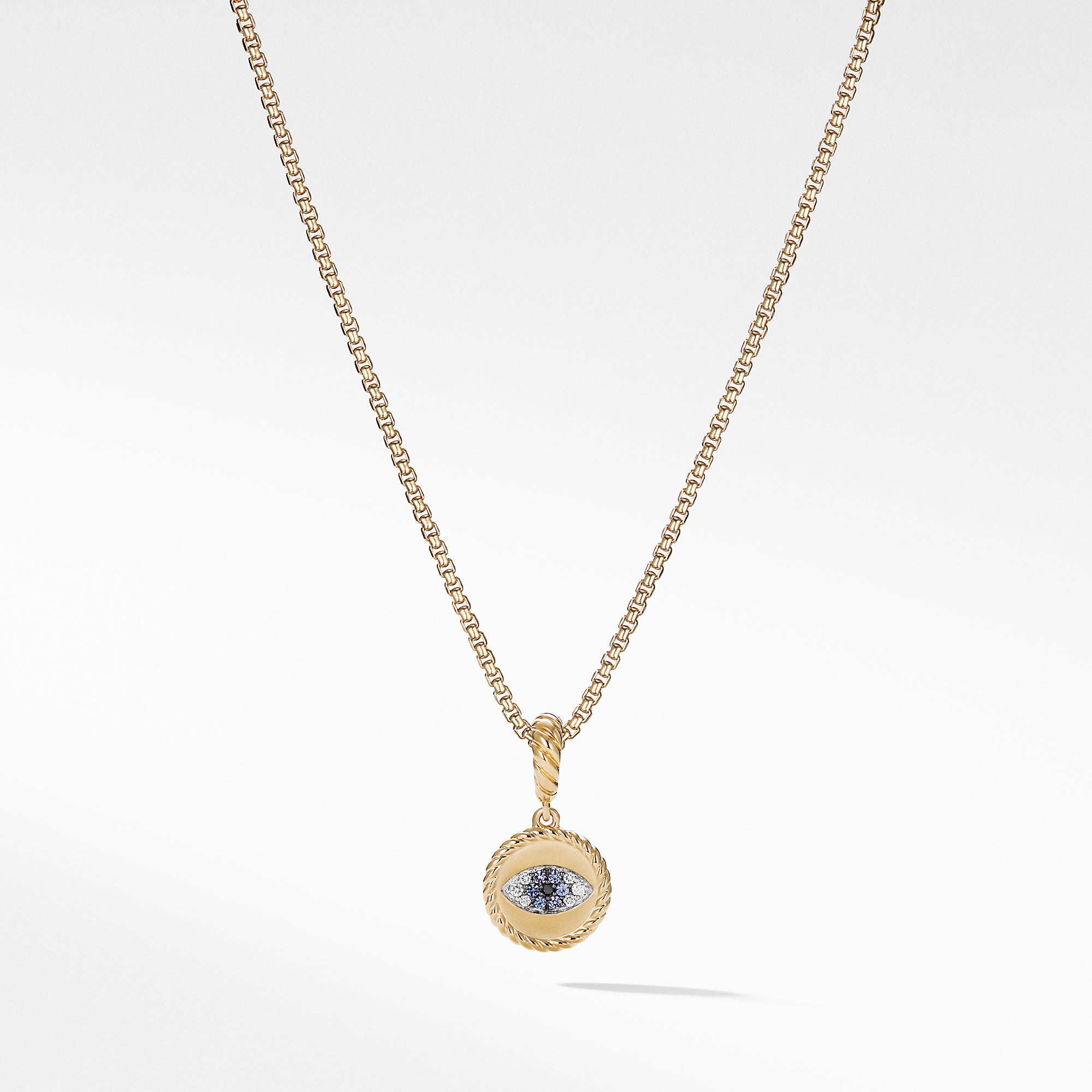 David Yurman Evil Eye Amulet with Diamonds and Blue Sapphires in 18k Gold- D13400D88ABSBDDI
