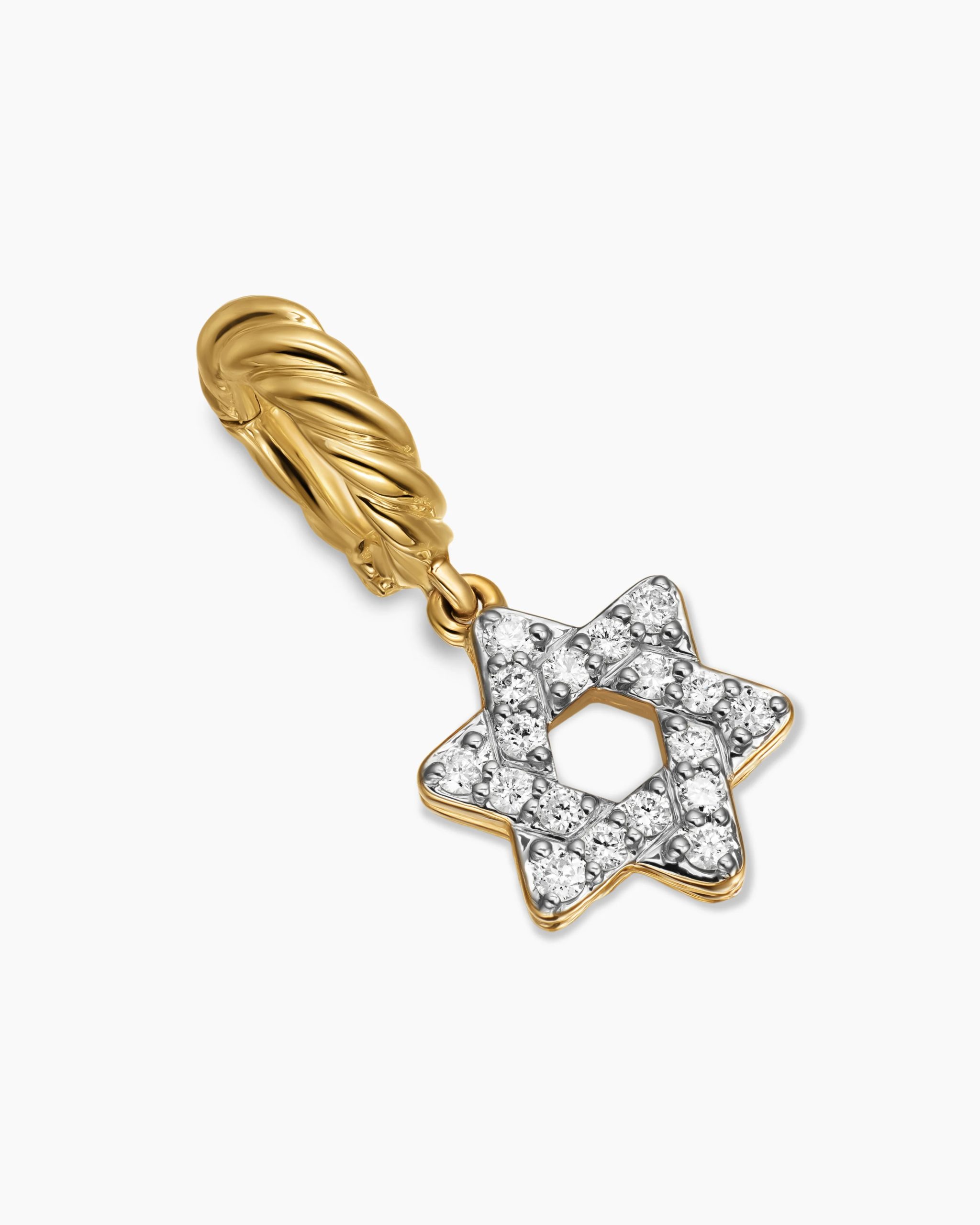 Micro Pavé Star of David Amulet 18K Yellow Gold with Diamonds, 7.4mm