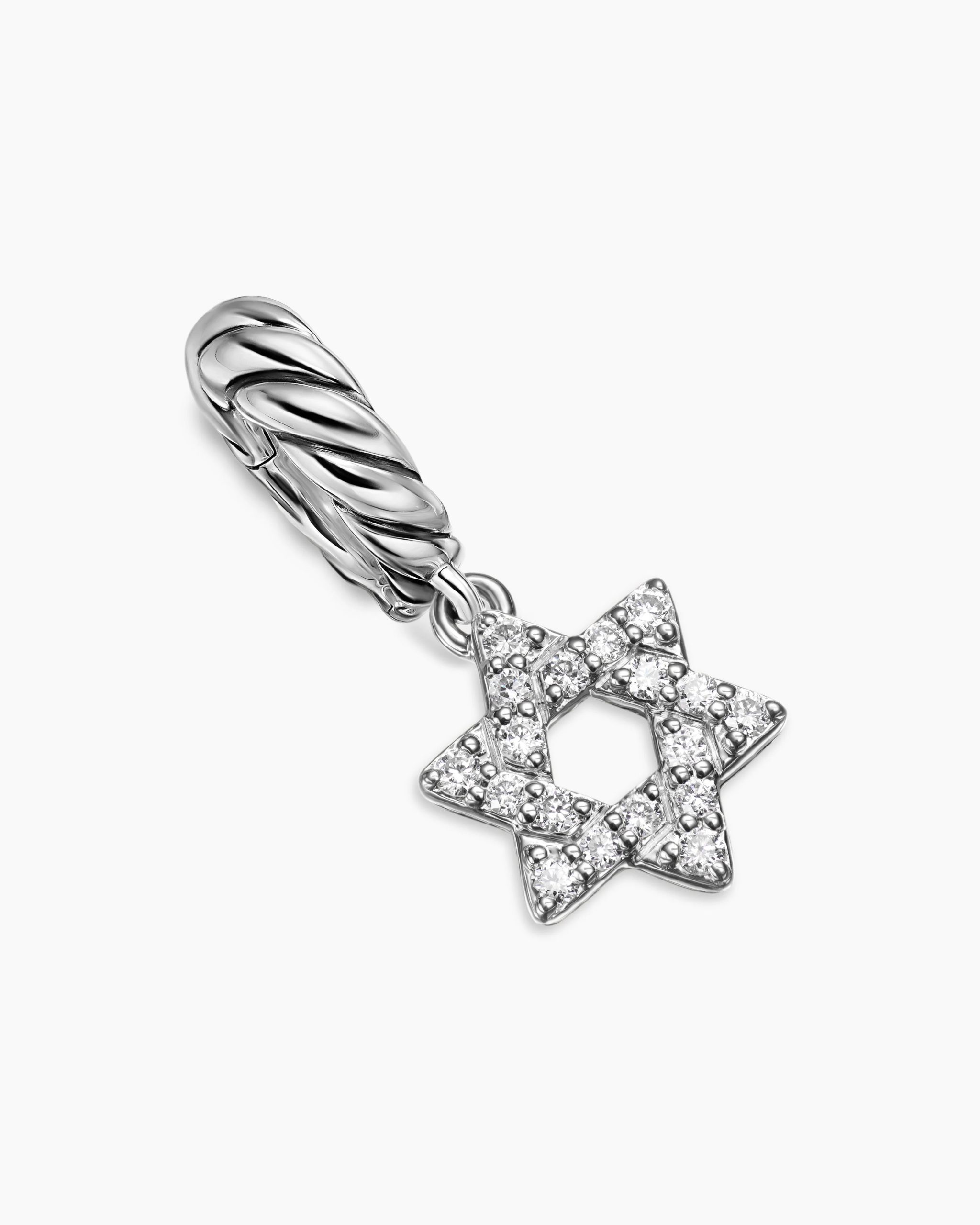 Micro Pavé Star of David Amulet Sterling Silver with Diamonds, 7.4mm