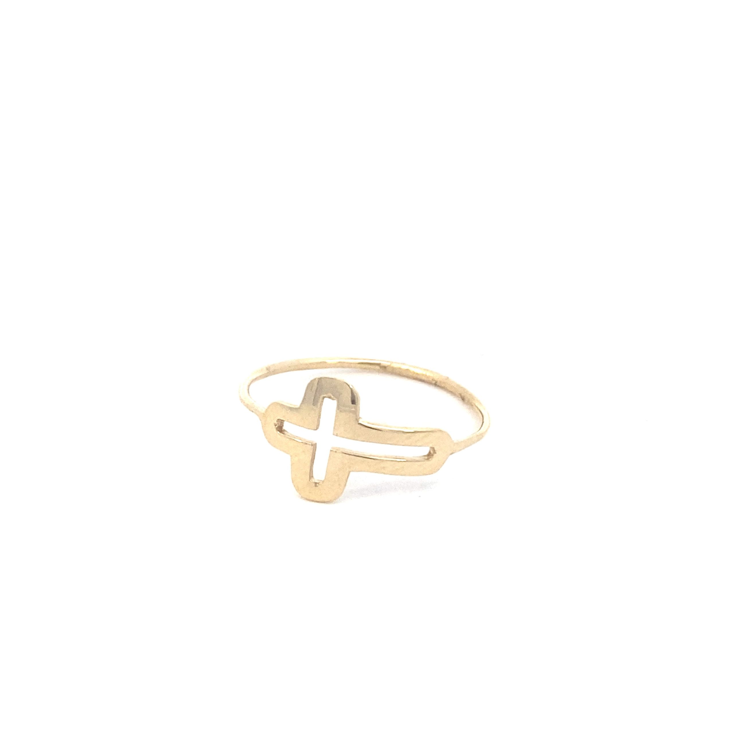 14k Gold Cross Ring