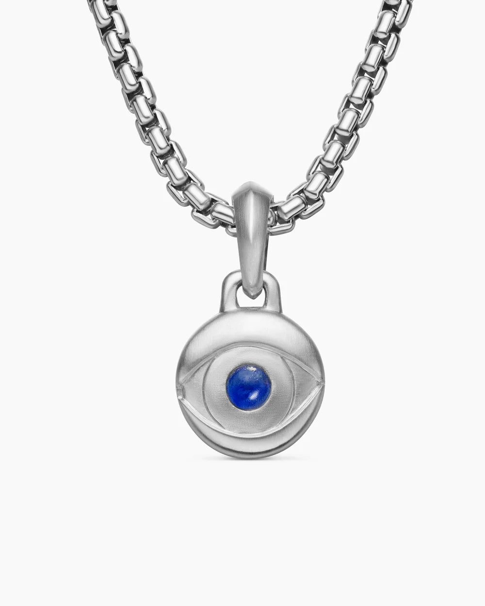 Evil Eye Amulet Sterling Silver with Lapis, 14.5mm