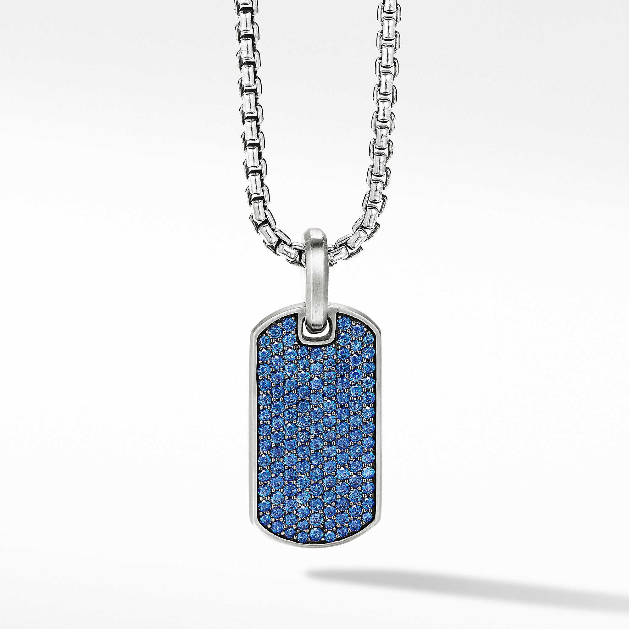 David Yurman Streamline Tag with Pave Sapphires- D25442MSSASA