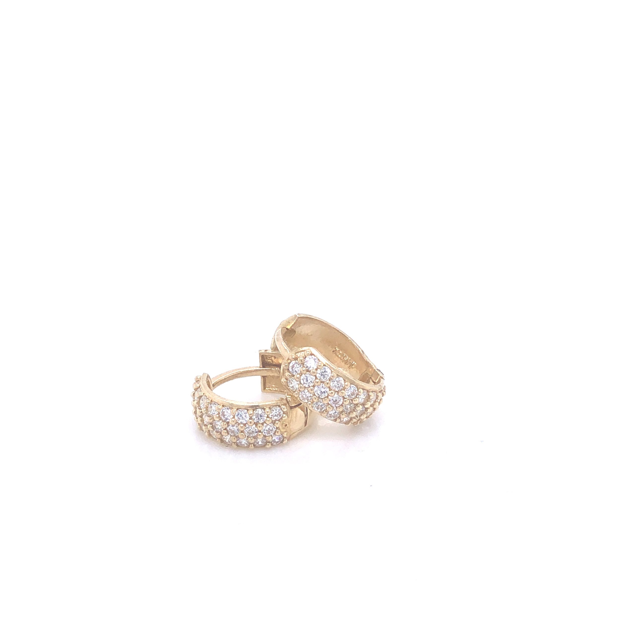 Pave 14k Gold Huggies