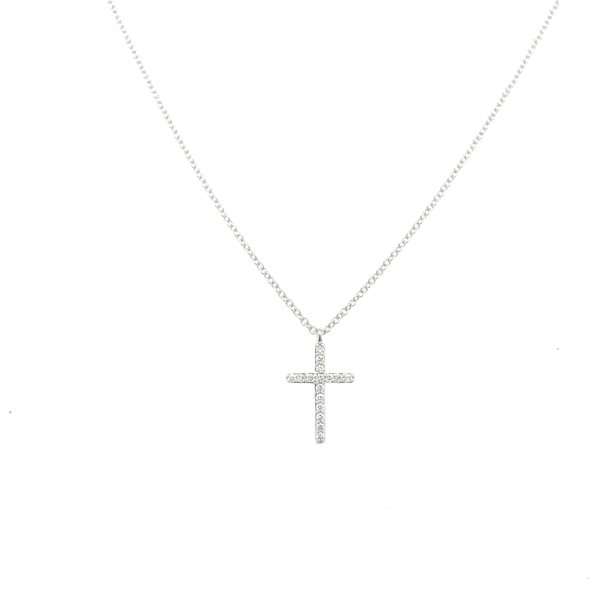 Zeghani 14K Diamond Cross Pendant