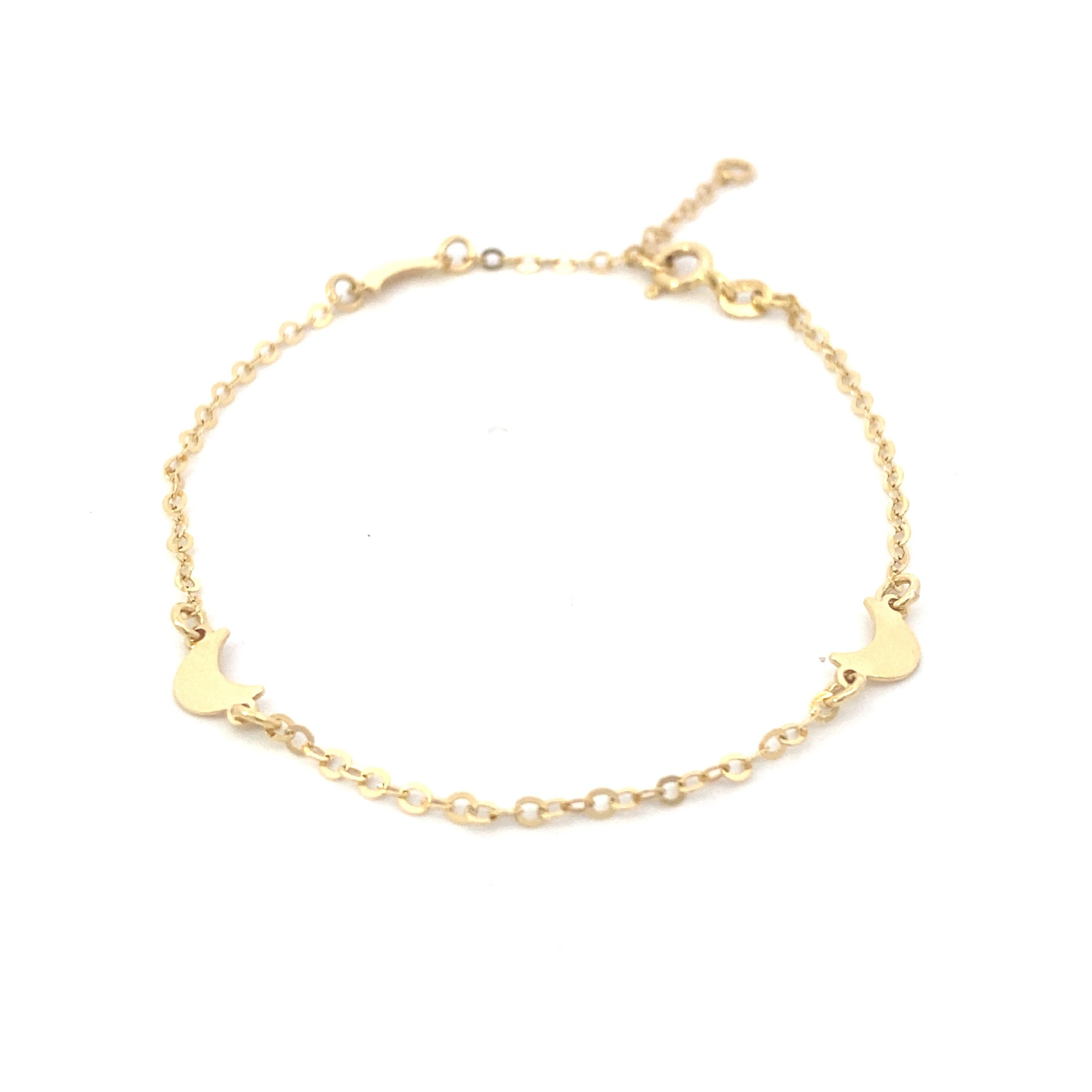 14K Gold Celestial Moon Elegance Bracelet