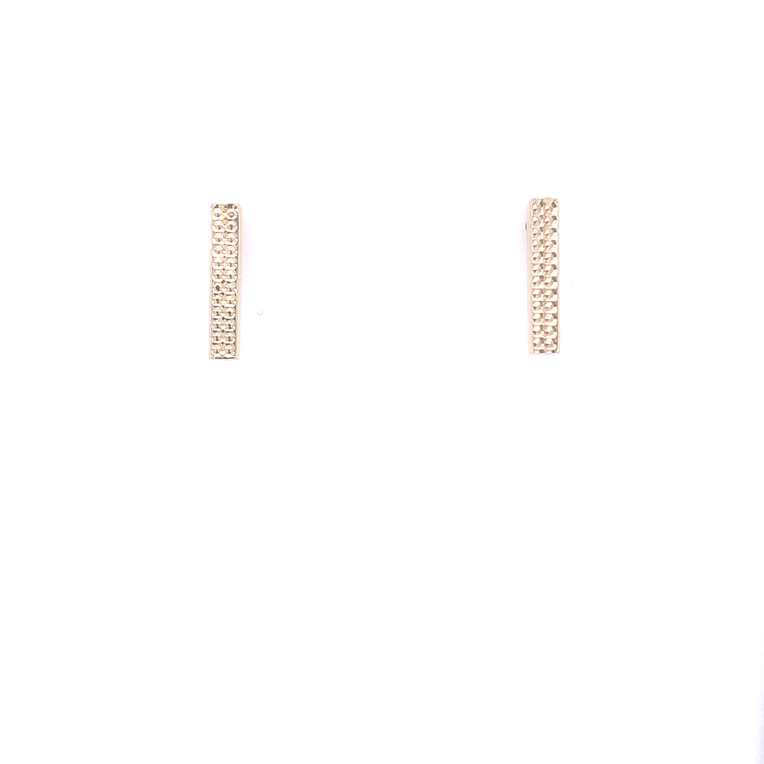 14K Line Gold Stud Earrings