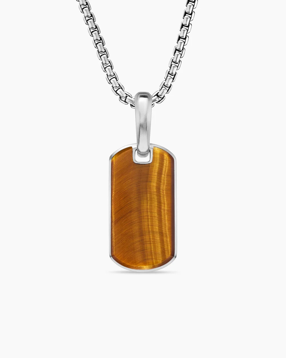 CHEVRON TAG Sterling Silver with Tiger's Eye, 21mm